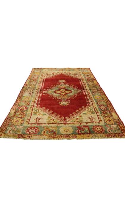 4 x 6 Antique Turkish Oushak Rug 74954