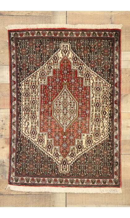 2 x 3 Vintage Persian Sanadaj Rug 75011