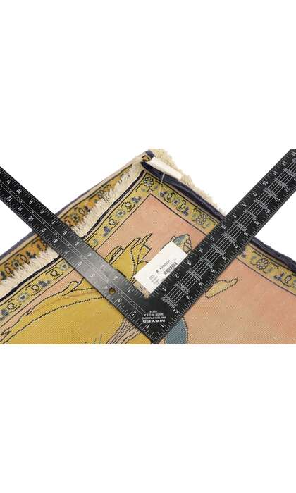 2 x 1 Vintage Persian Khamseh Pictorial Rug 76196