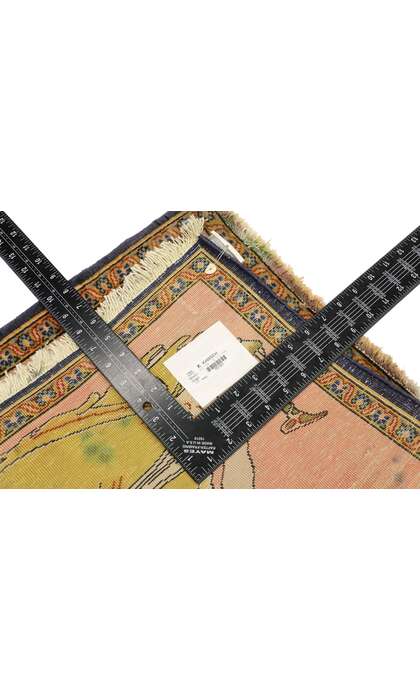 2 x 2 Vintage Persian Khamseh Pictorial Rug 76197