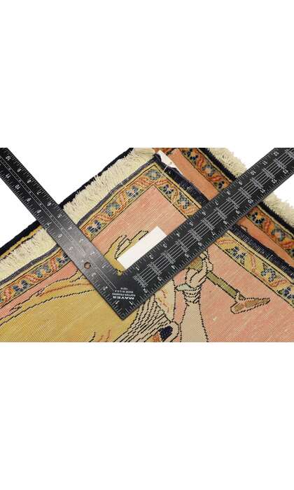 2 x 2 Vintage Persian Khamseh Pictorial Rug 76198