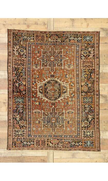 5 x 6 Antique Persian Heriz Rug 77067
