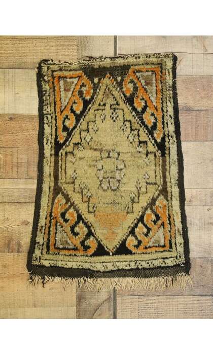 1 x 2 Antique Turkish Oushak Rug 77166