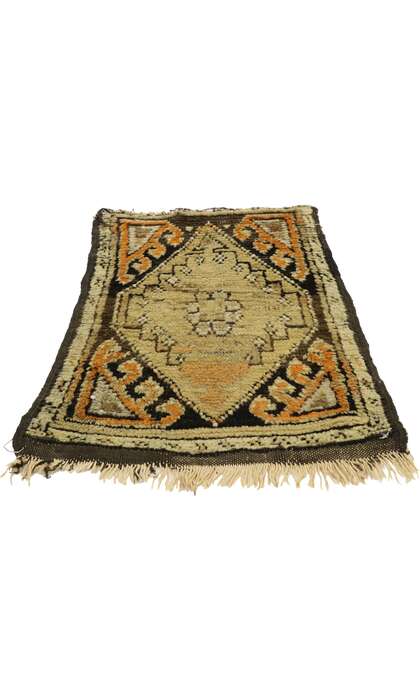 1 x 2 Antique Turkish Oushak Rug 77166