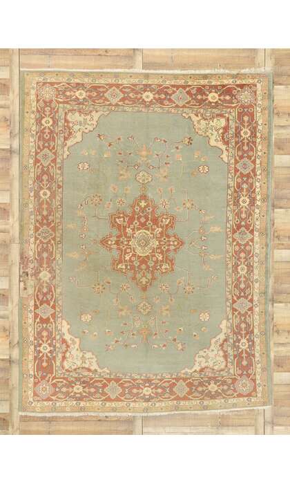8 x 11 Antique Turkish Oushak Rug 77357