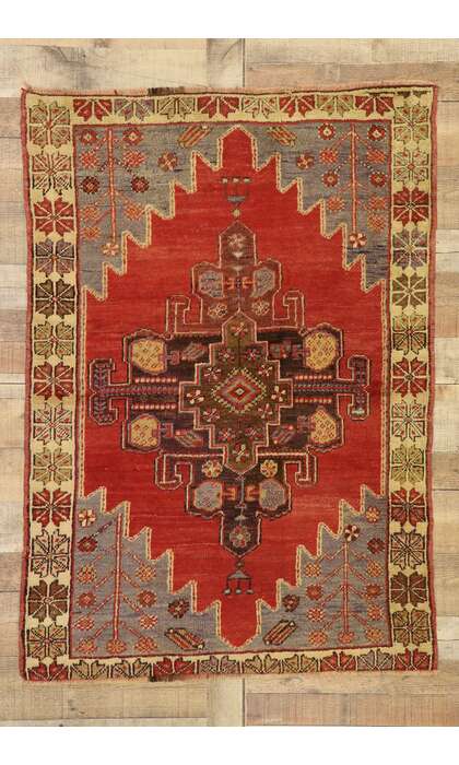 3 x 5 Vintage Red Turkish Oushak Rug 51386