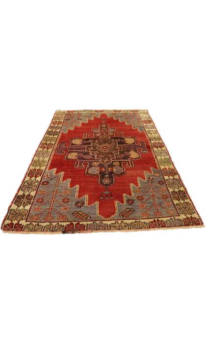 3 x 5 Vintage Red Turkish Oushak Rug 51386