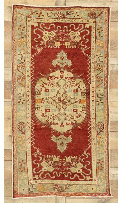 3 x 6 Vintage Turkish Oushak Rug 51449