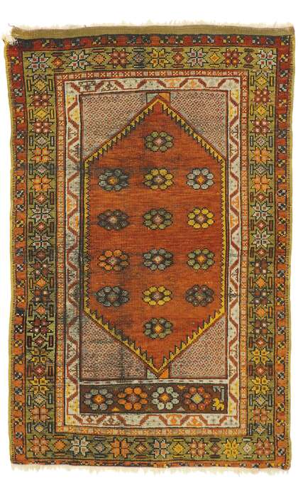 3 x 4 Vintage Turkish Oushak Rug 70866
