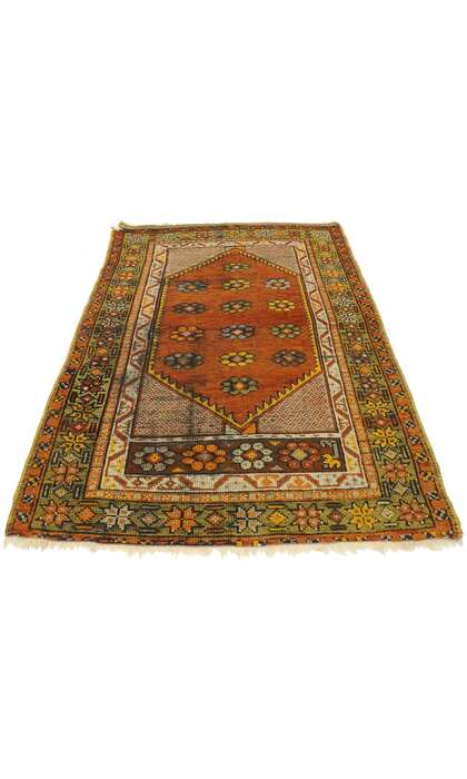 3 x 4 Vintage Turkish Oushak Rug 70866