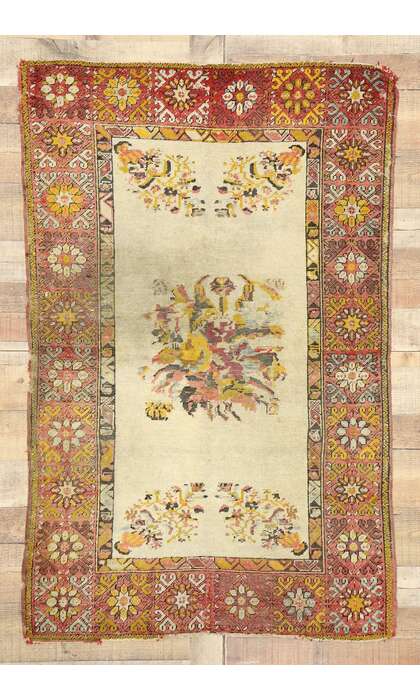 3 x 5 Vintage Turkish Oushak Rug 70870