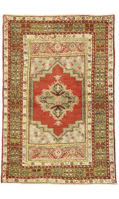 4 x 5 Vintage Turkish Oushak Rug 73863