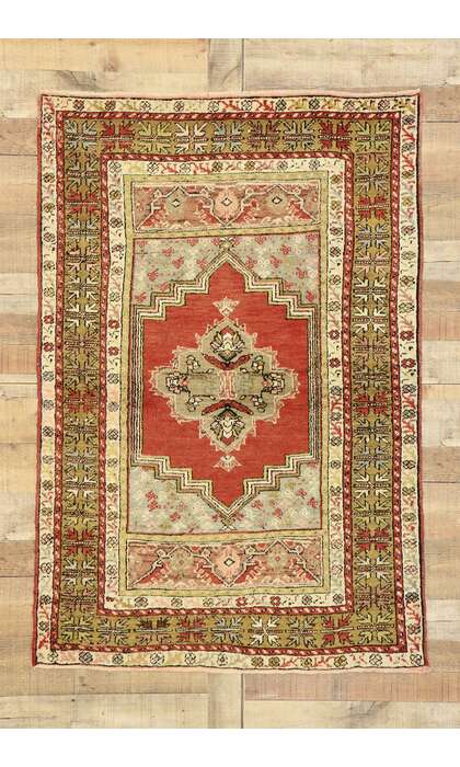 4 x 5 Vintage Turkish Oushak Rug 73863