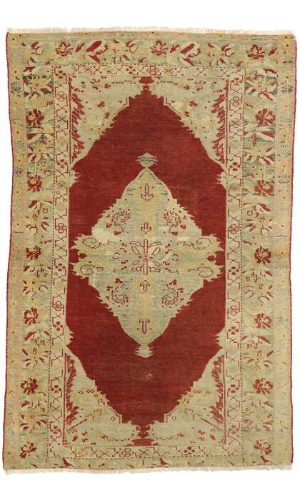 4 x 5 Vintage Turkish Oushak Rug 73932