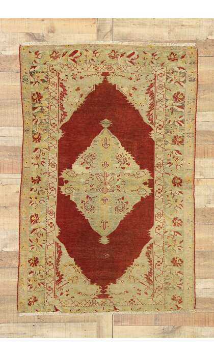 4 x 5 Vintage Turkish Oushak Rug 73932