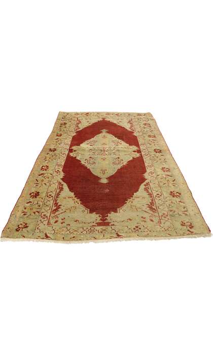 4 x 5 Vintage Turkish Oushak Rug 73932