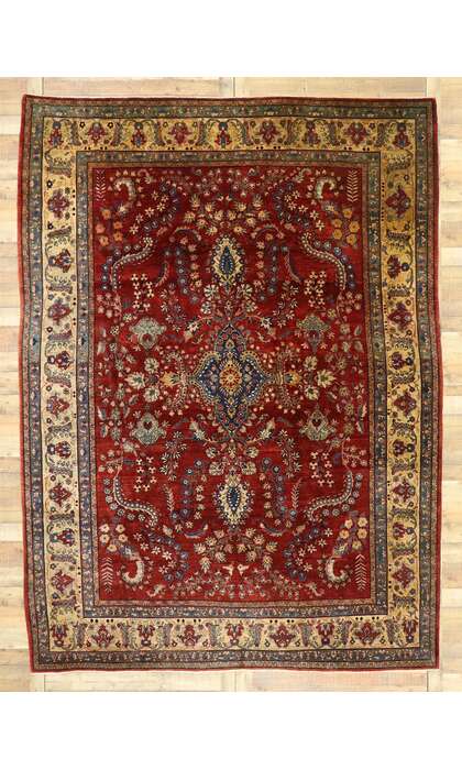 9 x 12 Antique Persian Sarouk Mohajeran Rug 77516