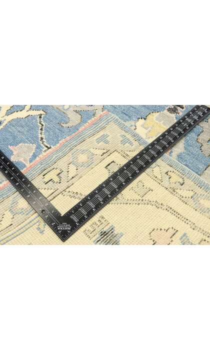 9 x 12 Contemporary Blue Oushak Rug 80596