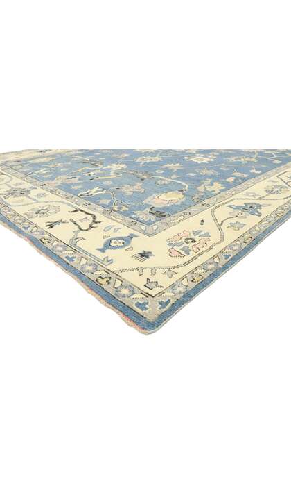 9 x 12 Contemporary Blue Oushak Rug 80596