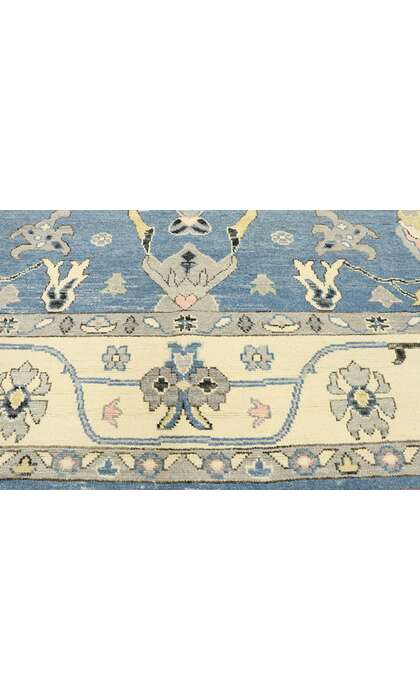 9 x 12 Contemporary Blue Oushak Rug 80596