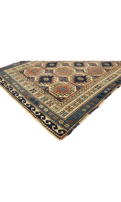 4 x 5 Antique Caucasian Kazak Rug 53039