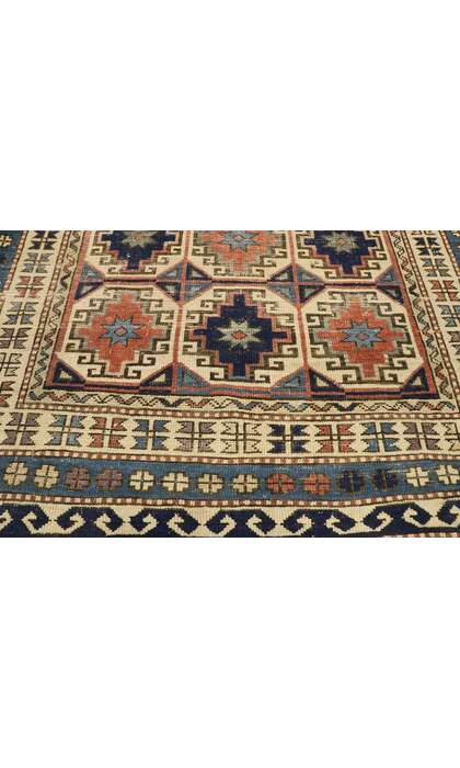 4 x 5 Antique Caucasian Kazak Rug 53039