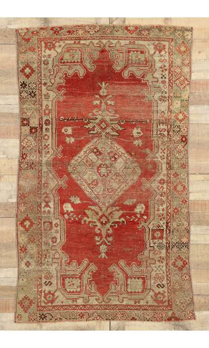 4 x 6 Vintage Turkish Oushak Rug 53052