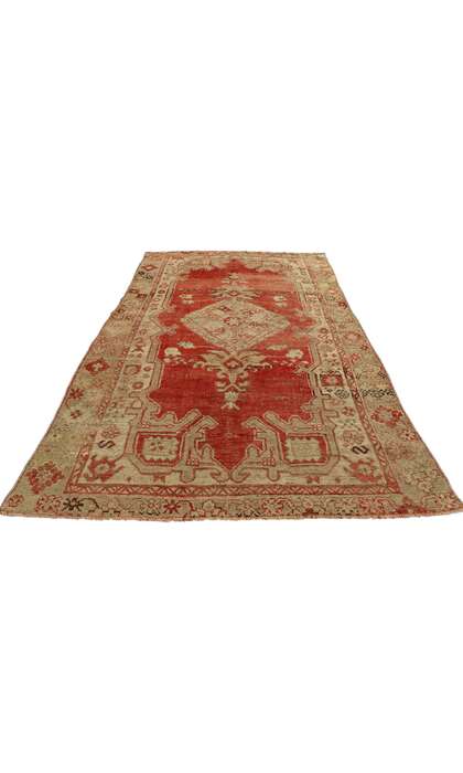 4 x 6 Vintage Turkish Oushak Rug 53052