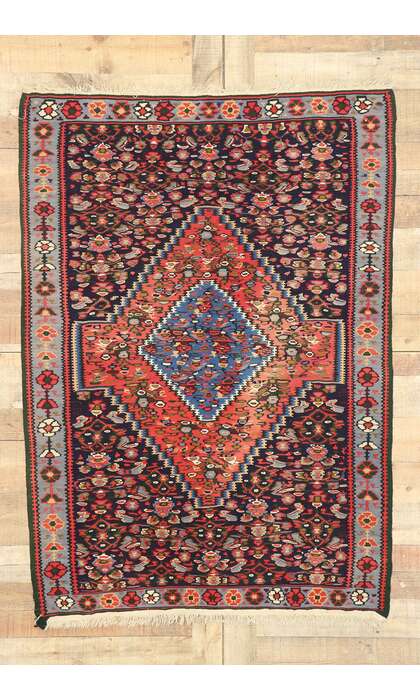 4 x 4 Vintage Bijar Rug 70215