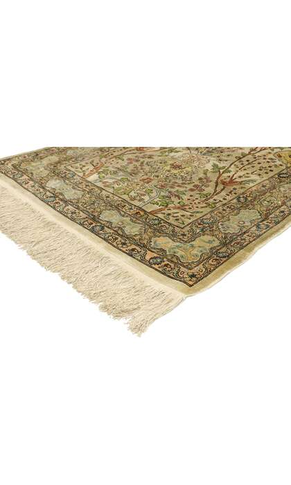 3 x 3 Vintage Silk Hereke Rug 77026