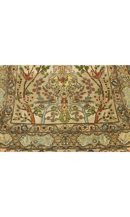 3 x 3 Vintage Silk Hereke Rug 77026