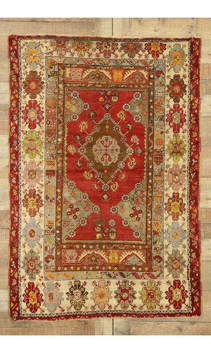 3 x 5 Vintage Turkish Oushak Rug 53058