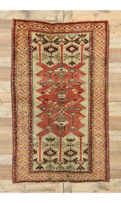 4 x 6 Vintage Turkish Oushak Rug 53077