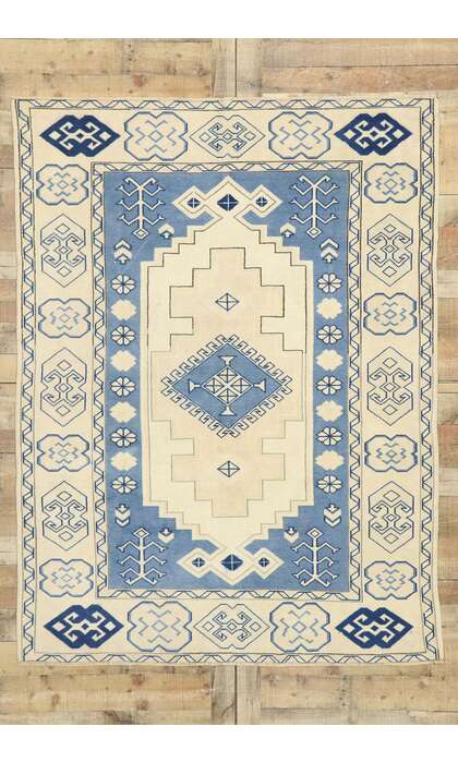 6 x 7 Vintage Turkish Oushak Rug 53078