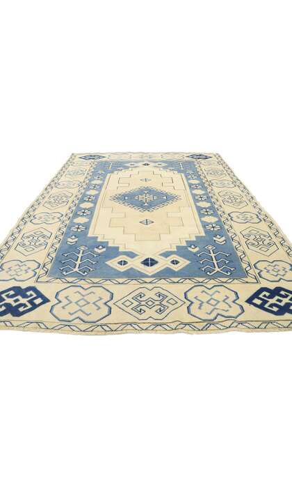 6 x 7 Vintage Turkish Oushak Rug 53078