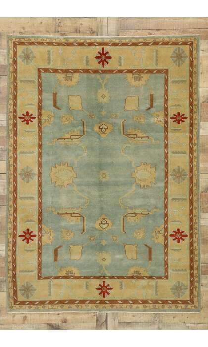 6 x 8 Vintage Turkish Oushak Rug 53080