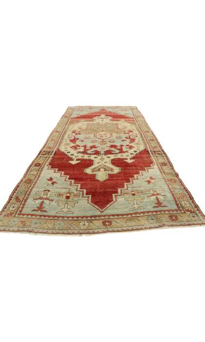 4 x 9 Vintage Turkish Oushak Rug 53081