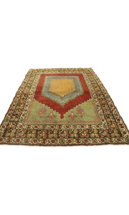 4 x 5 Vintage Turkish Oushak Rug 53092