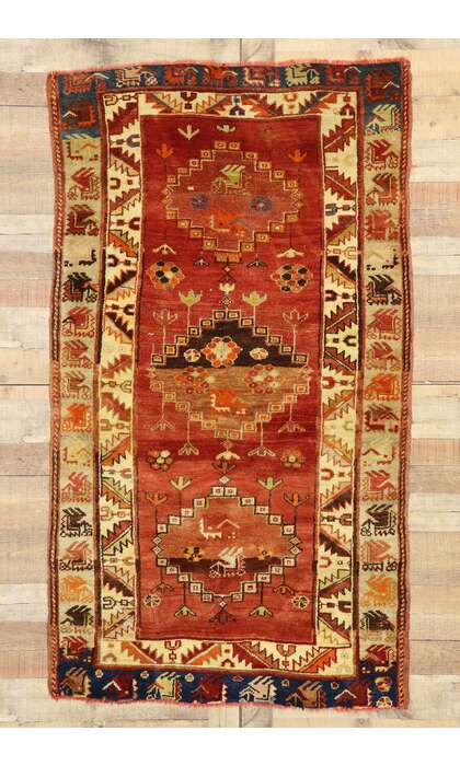 4 x 6 Vintage Turkish Oushak Rug 53096
