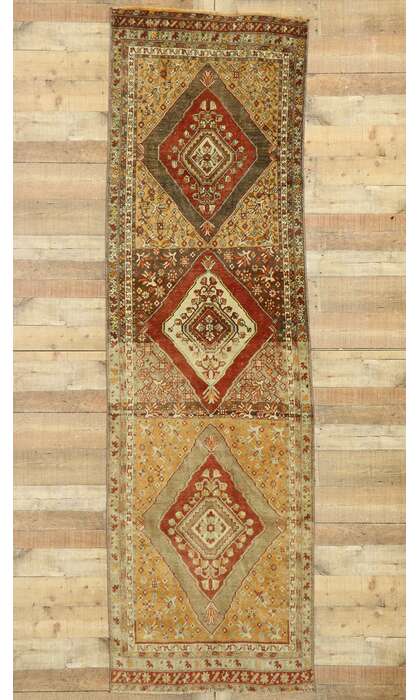3 x 10 Vintage Turkish Oushak Runner 53099