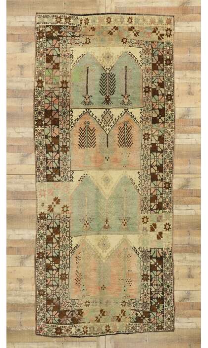 5 x 12 Vintage Turkish Oushak Runner 53100