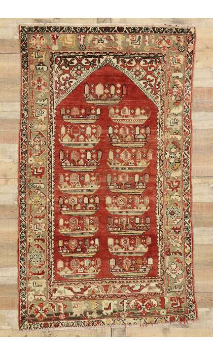 4 x 7 Vintage Turkish Oushak Rug 53110