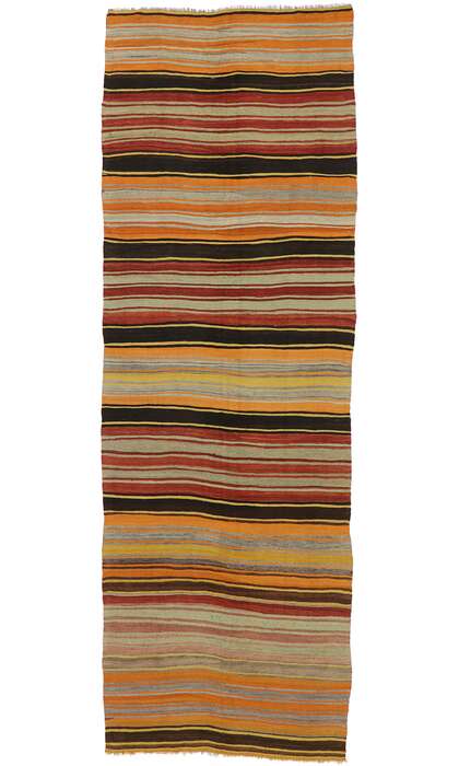 5 x 15 Vintage Turkish Striped Kilim Rug 53117