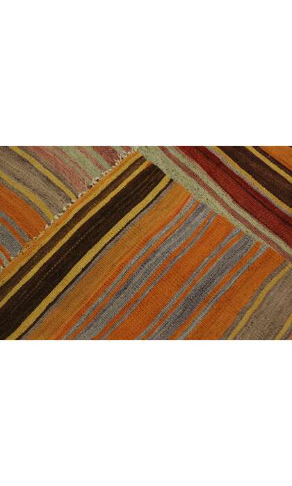 5 x 15 Vintage Turkish Striped Kilim Rug 53117