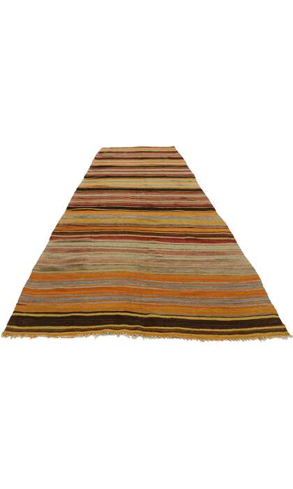 5 x 15 Vintage Turkish Striped Kilim Rug 53117