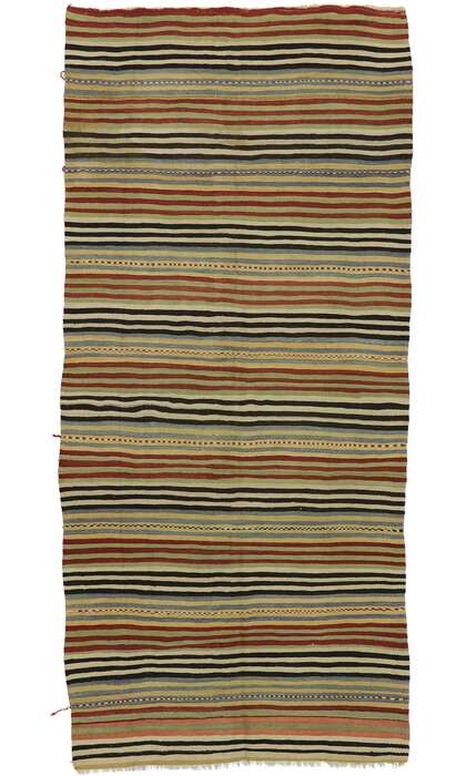 5 x 10 Vintage Turkish Kilim Runner 53137
