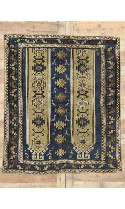 4 x 5 Vintage Turkish Shirvan Prayer Rug 53146