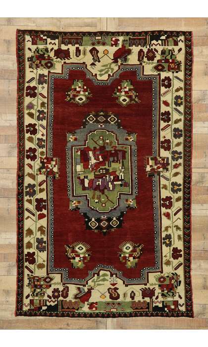 6 x 9 Vintage Turkish Oushak Rug 531806 x 9 Vintage Turkish Oushak Rug 53180