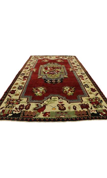 6 x 9 Vintage Turkish Oushak Rug 53180