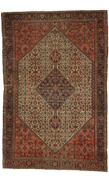 4 x 6 Antique Persian Farahan Rug 77530